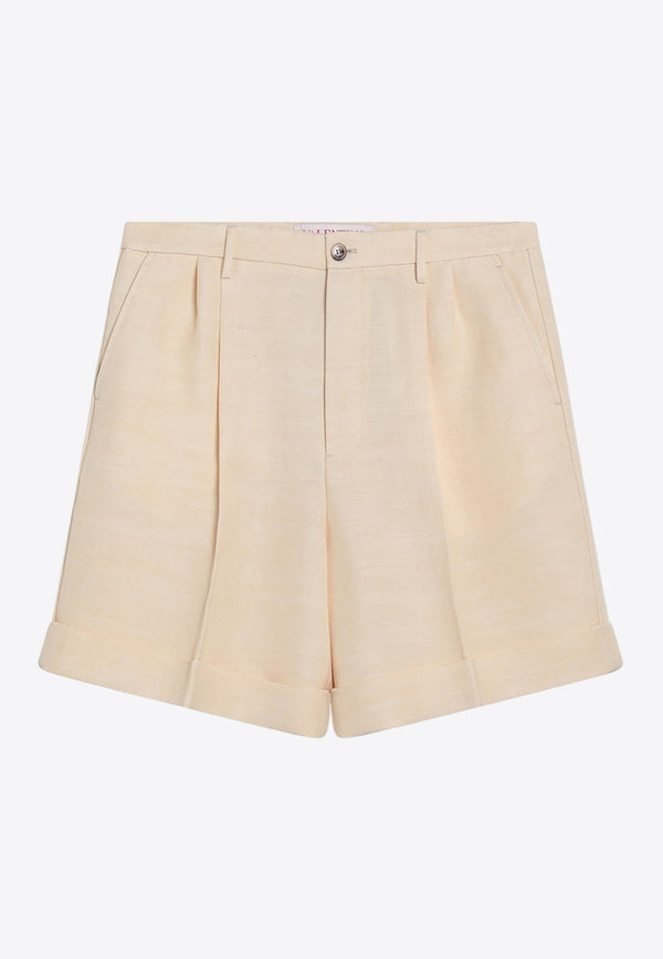 Valentino Bermuda Shorts with Turn-Ups Beige 6V3RDE30AKJ/Q_VALE-581