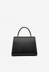 Valentino Small VSLING Grained Leather Top Handle Bag Black 6W2B0F53KGW 0NO