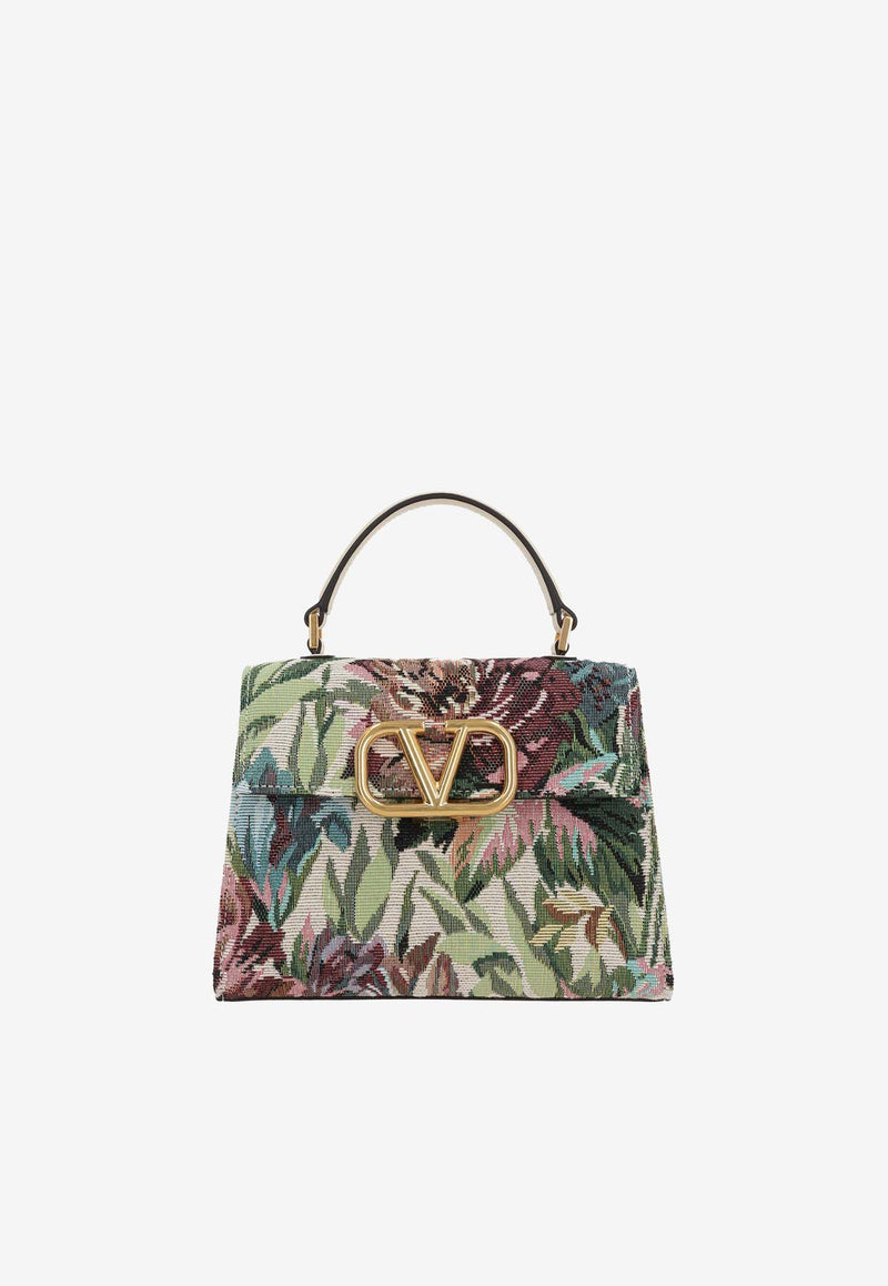 Valentino Small VSLING Jacquard Top Handle Bag Multicolor 6W2B0F53NKS RDW