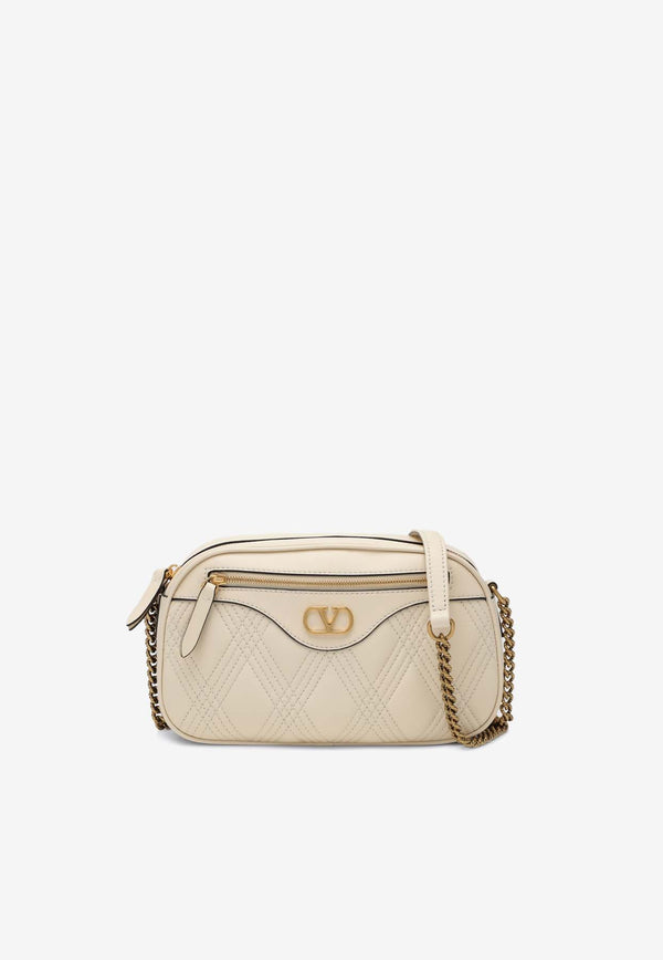 Valentino Medium Quiltie 67 Leather Crossbody Bag Cream 6W2B0R03IFE REN