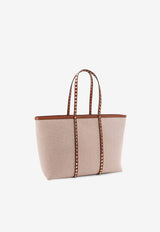 Valentino Rockstud Canvas Tote Bag Beige 6W2B0R04QCE_RDV