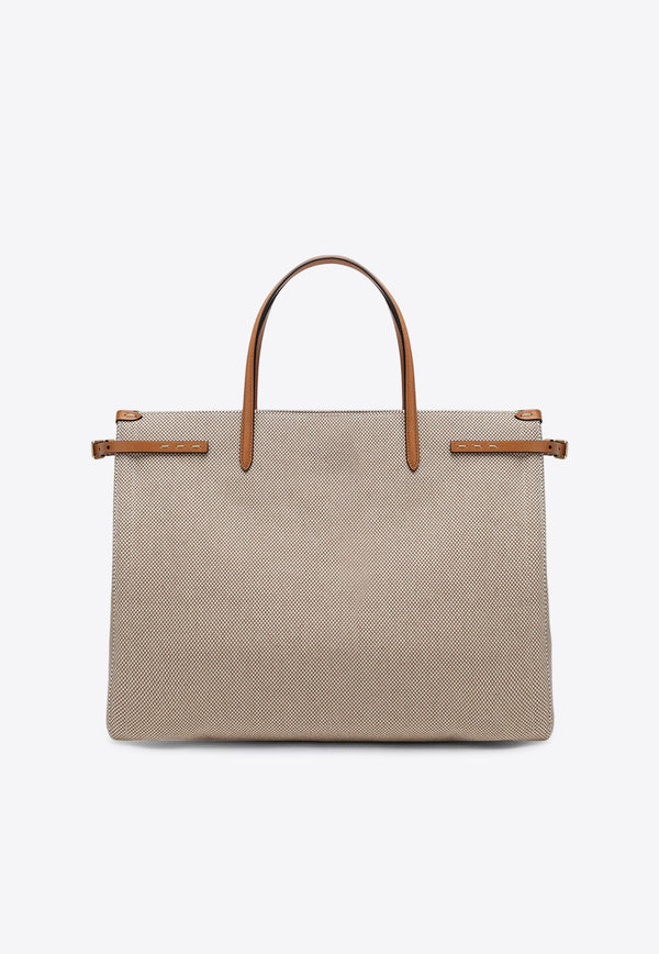 Valentino Medium Antibes Canvas Tote Bag Natural 6W2B0R18EZT/Q_VALE-R2H