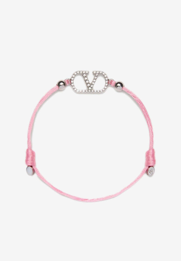 Valentino VLogo Signature Cord Bracelet Pink 6W2J0X85JWE D4A