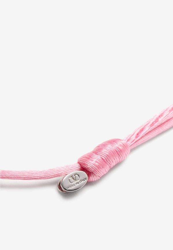 Valentino VLogo Signature Cord Bracelet Pink 6W2J0X85JWE D4A