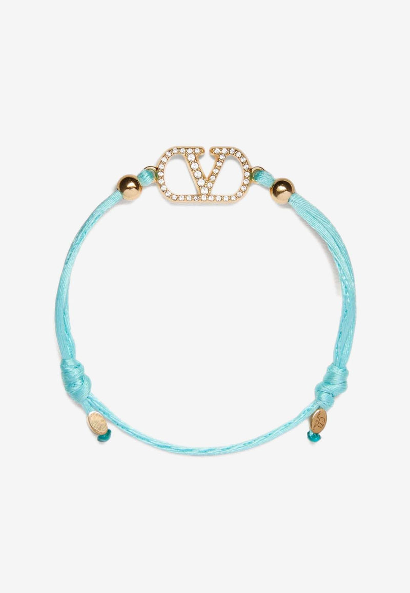 Valentino VLogo Signature Bracelet with Swarovski Crystals Blue 6W2J0X85RLV D4V