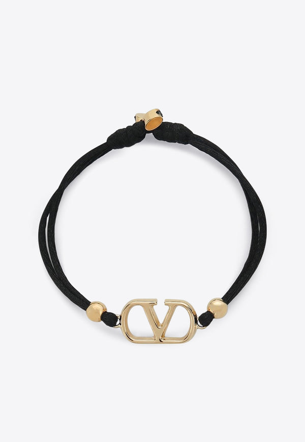 Valentino VLogo Drawstring Bracelet Black 6W2J0X85VGJ/Q_VALE-0NO