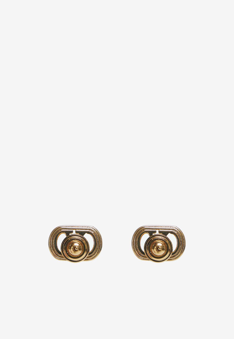 Valentino Ovalette VLogo Brass Earrings Gold 6W2J0Y80MET L01