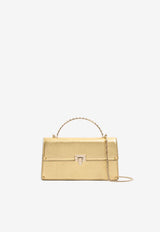 Valentino Mini Rockstud Laminated Leather Top Handle Bag Gold 6W2P0AG5EIF I8M