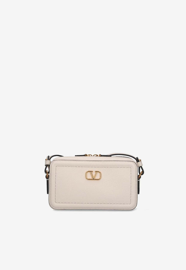 Valentino Mini Alltime Grained Leather Shoulder Bag Ivory 6W2P0AI5RZR 098