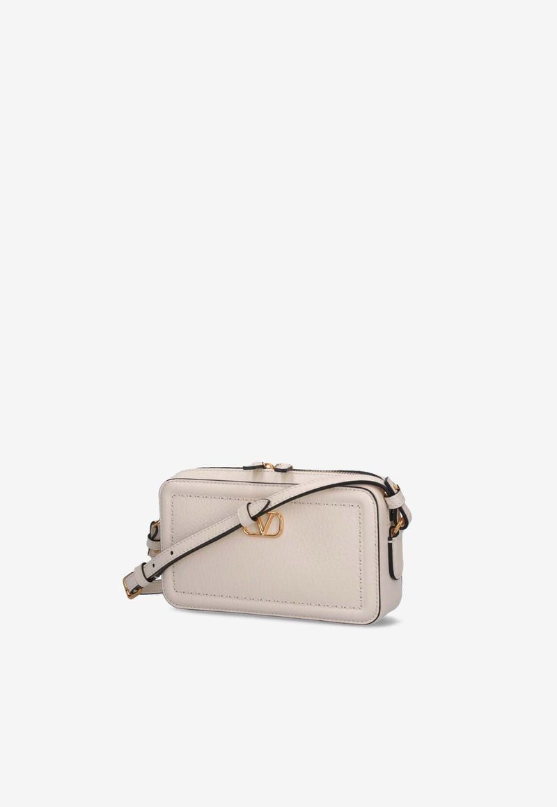 Valentino Mini Alltime Grained Leather Shoulder Bag Ivory 6W2P0AI5RZR 098