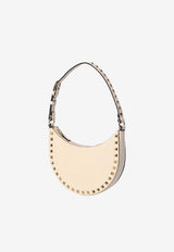 Valentino Mini Rockstud Grained Leather Hobo Bag Ivory 6W2P0AI7VSH I16