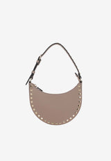 Valentino Mini Rockstud Grained Leather Hobo Bag Powder 6W2P0AI7VSH P45