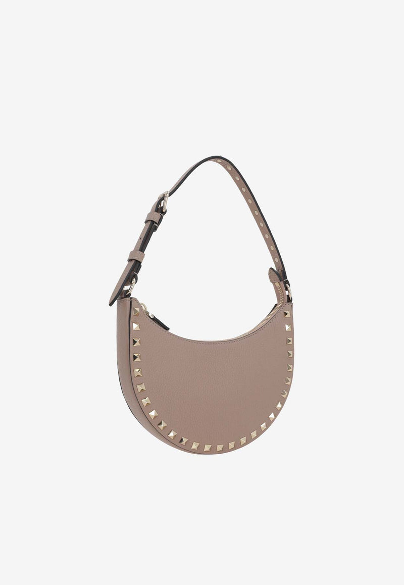 Valentino Mini Rockstud Grained Leather Hobo Bag Powder 6W2P0AI7VSH P45