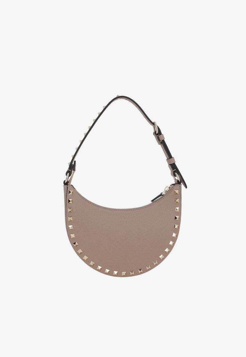 Valentino Mini Rockstud Grained Leather Hobo Bag Powder 6W2P0AI7VSH P45