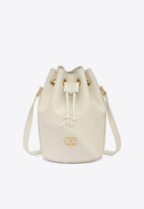 Valentino VLogo Leather Bucket Bag Ivory 6W2P0AJ2SNP/Q_VALE-I16