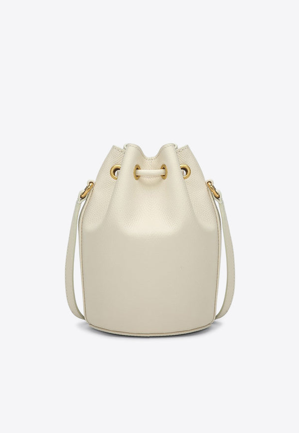 Valentino VLogo Leather Bucket Bag Ivory 6W2P0AJ2SNP/Q_VALE-I16