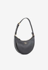 Valentino Mini VLogo Grained Leather Hobo Bag Black 6W2P0AK3SNP 0NO