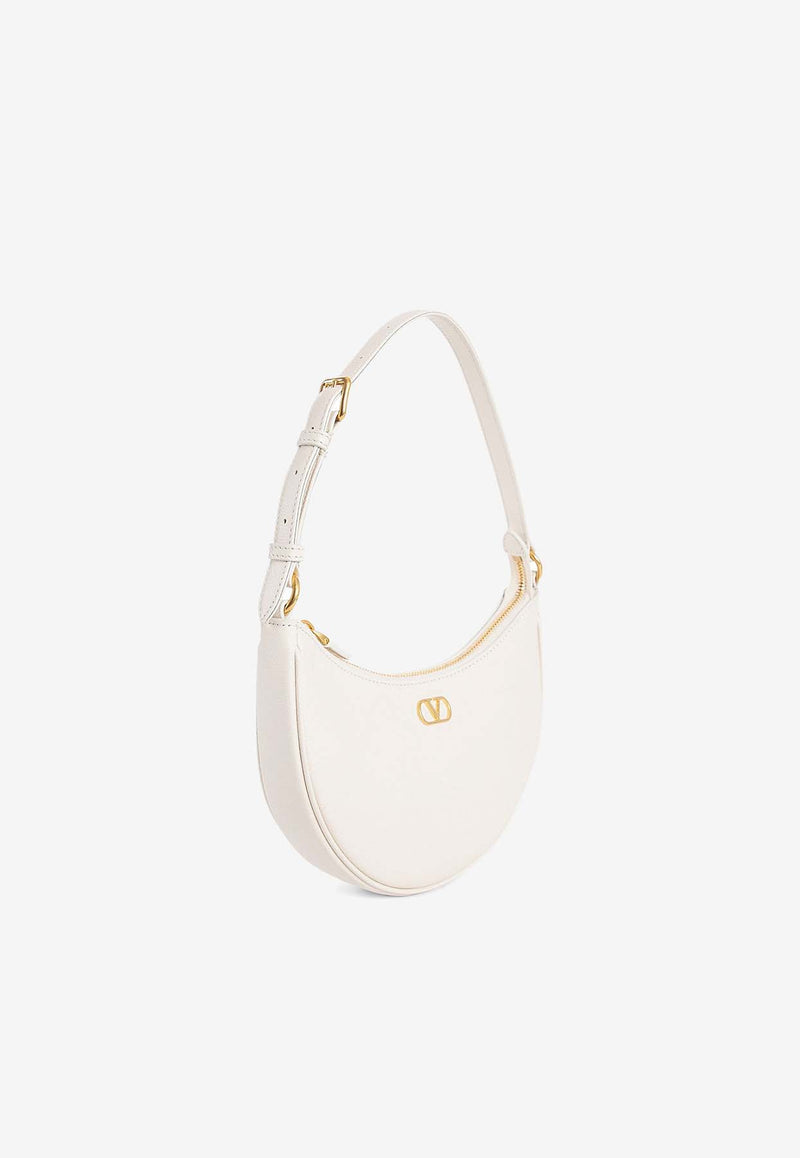 Valentino Mini VLogo Grained Leather Hobo Bag Ivory 6W2P0AK3SNP I16