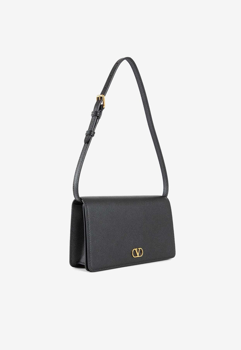 Valentino Mini VLogo Signature Leather Shoulder Bag Black 6W2P0AK8SNP 0NO