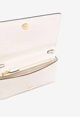 Valentino VLogo Signature Grained Leather Chain Clutch Ivory 6W2P0W42SNP I16