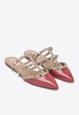 Valentino Rockstud Patent Leather Flat Mules Pink 6W2S0H15VNW/Q_VALE-QPA