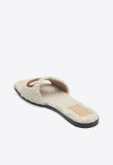 Valentino VLogo Cut-Out Shearling Slides Beige 6W2S0IB0BQD/Q_VALE-43S