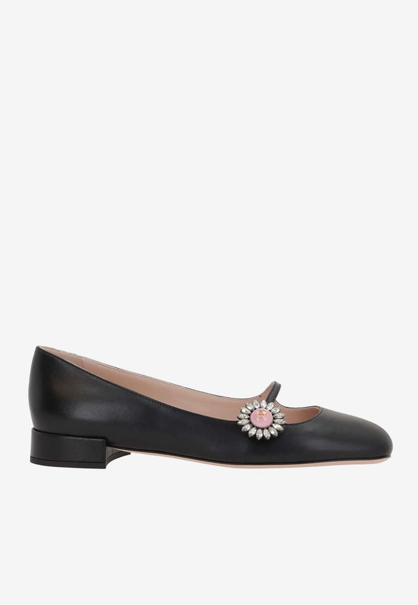 Valentino Preshoes Mary-Jane Leather Ballet Flats Black 6W2S0LL7DHS 9TJ