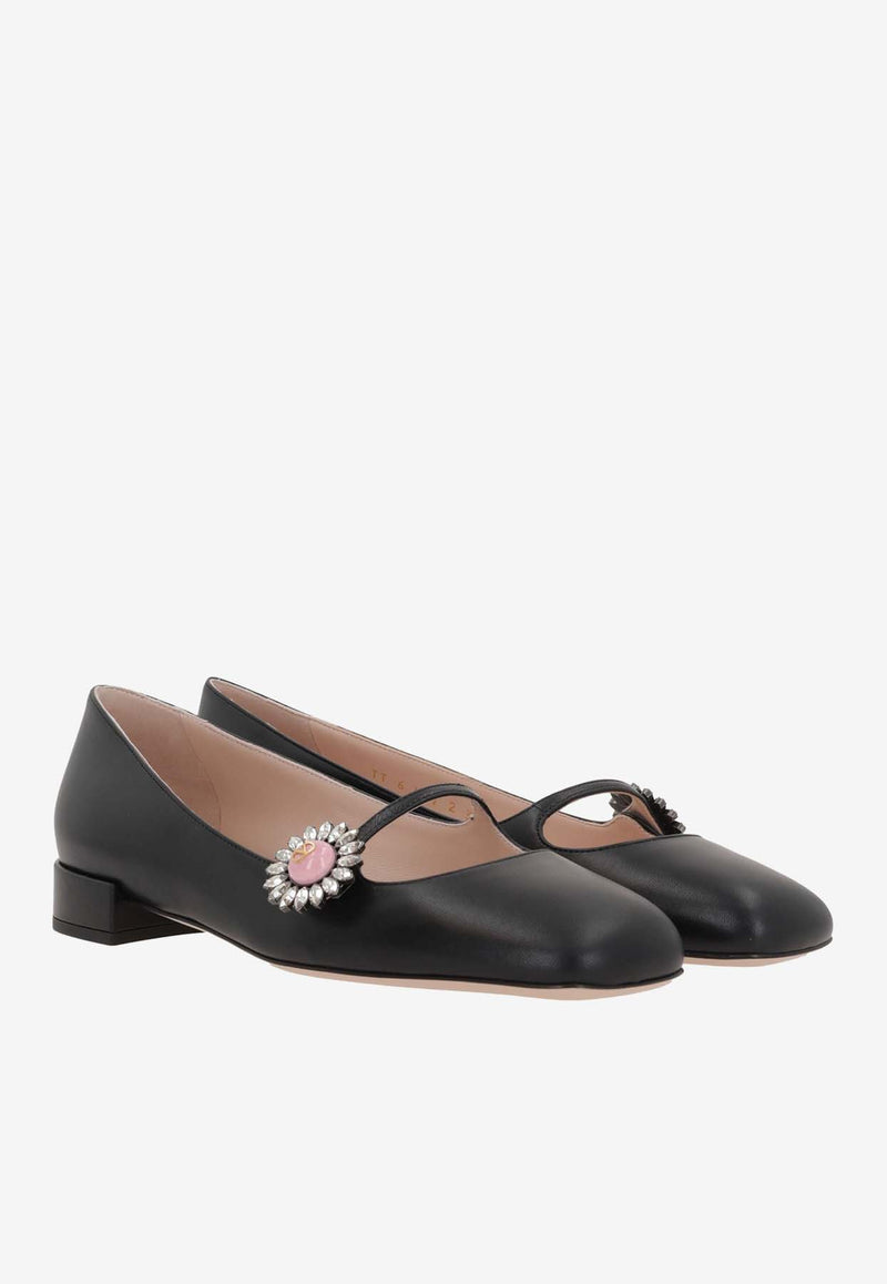 Valentino Preshoes Mary-Jane Leather Ballet Flats Black 6W2S0LL7DHS 9TJ