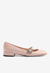 Valentino Preshoes Mary-Jane Leather Ballet Flats Pink 6W2S0LL7DHS D3Y