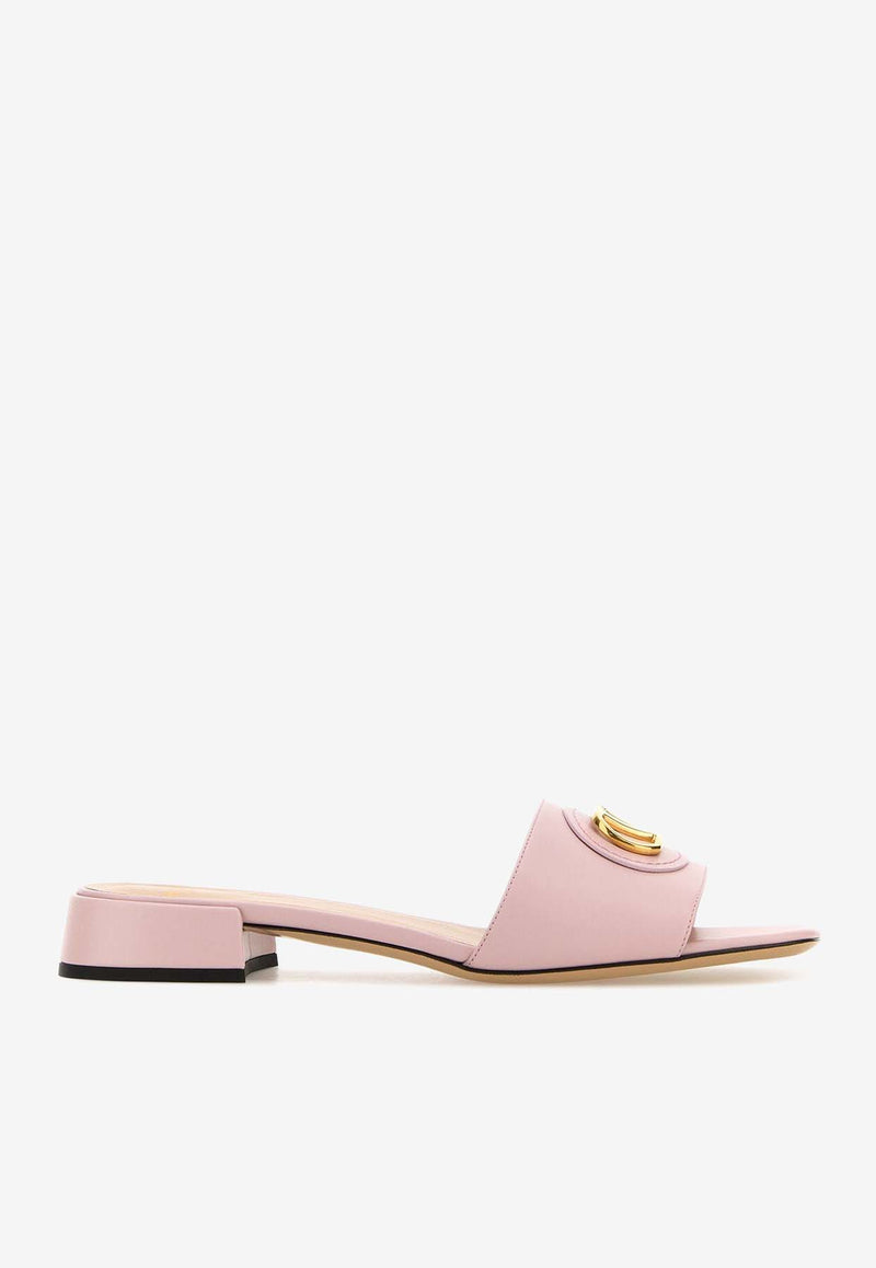 Valentino VLogo Signature Leather Slides Pink 6W2S0LT0DSH W34