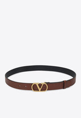 Valentino VLogo Leather Belt Brown 6W2T0SM3IYR/Q_VALE-WU2