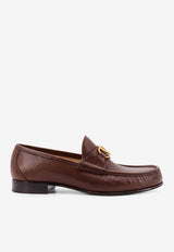 Valentino VLogo Leather Loafers Brown 6Y2S0J68MIL_ZWX