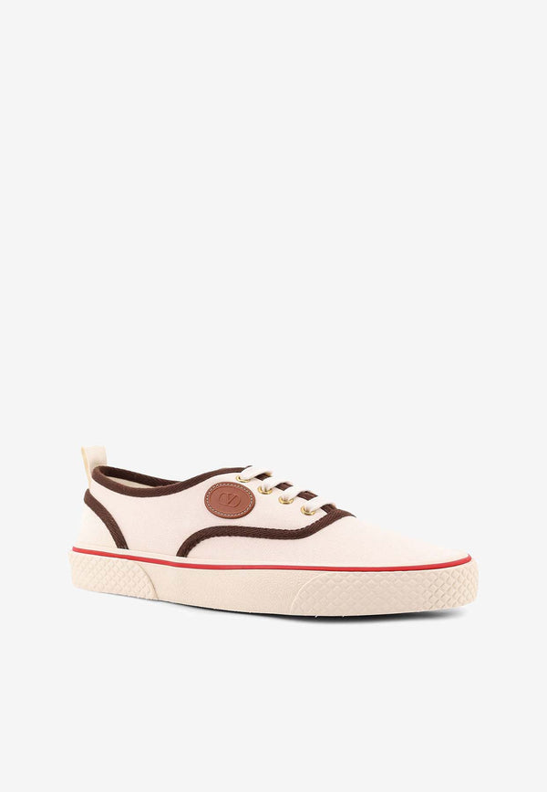 Valentino Nojoke Canvas Low-Top Sneakers Ivory 6Y2S0J87YGT_R2T