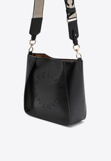 Stella McCartney Perforated Logo Faux Leather Shoulder Bag Black 700073W8542/Q_STELL-1000