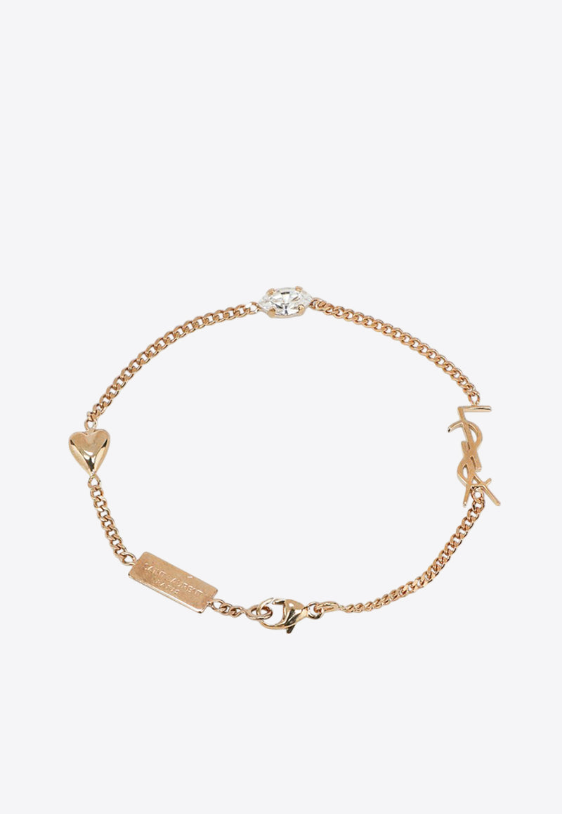 Saint Laurent Cassandre Heart Charm Bracelet Gold 701950Y1526/Q_YSL-9137