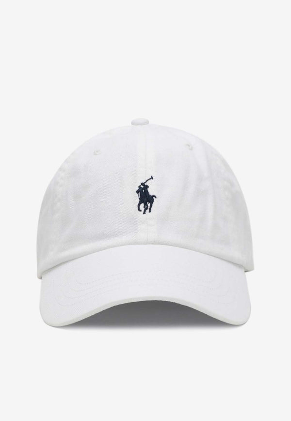 Polo Ralph Lauren Logo Embroidered Baseball Cap White 710548524011CO/Q_POLOR-WN