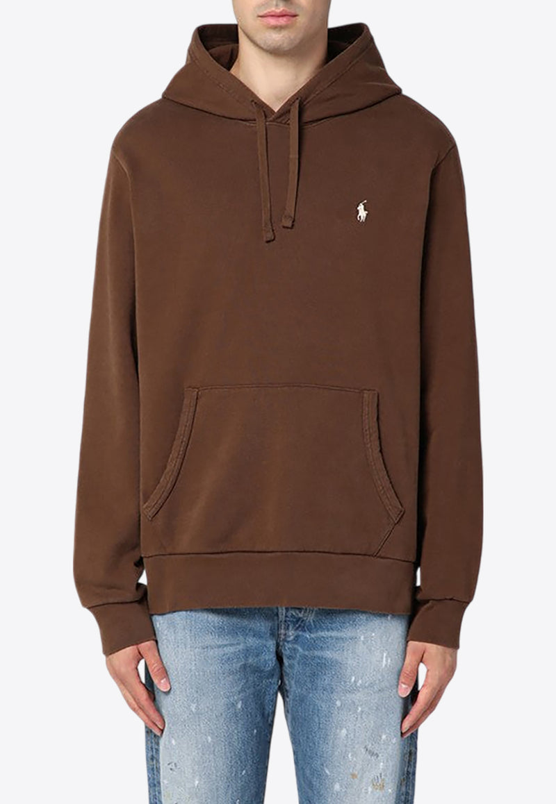 Polo Ralph Lauren Logo Embroidered Drawstring Hoodie Brown 710916690017CO/P_POLOR-PR