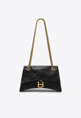 Balenciaga Small Crush Calf Leather Shoulder Bag Black 716351210IT/O_BALEN-1000