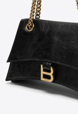 Balenciaga Small Crush Calf Leather Shoulder Bag Black 716351210IT/O_BALEN-1000