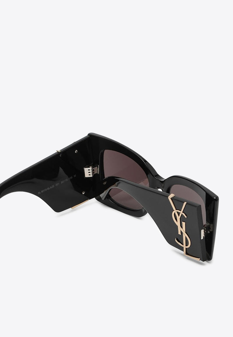 Saint Laurent Blaze Oversized Butterfly Sunglasses Gray 736461Y9956/O_YSL-1000