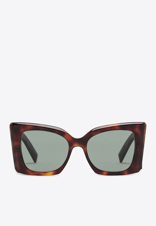 Saint Laurent Blaze Oversized Butterfly Sunglasses Green 736461Y9956/O_YSL-2301