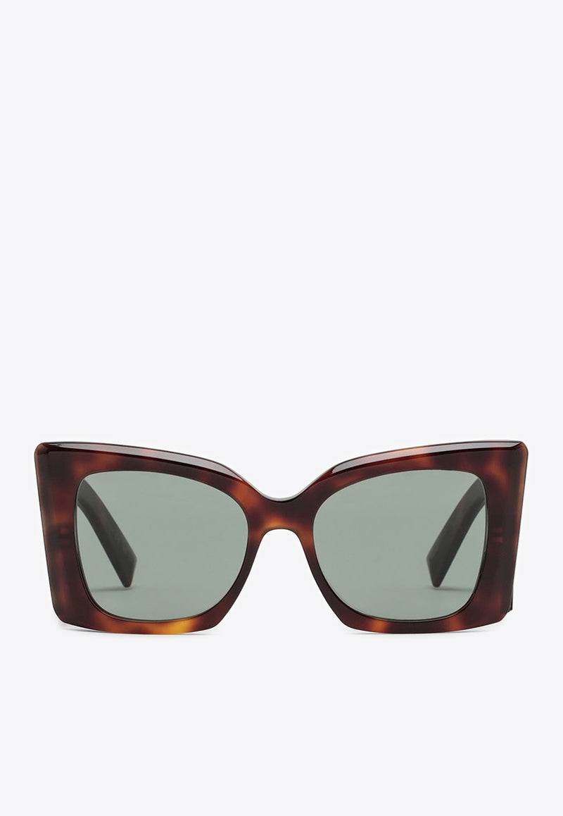 Saint Laurent Blaze Oversized Butterfly Sunglasses Green 736461Y9956/O_YSL-2301