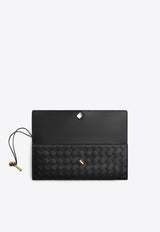 Andiamo Long Clutch in Intrecciato Lamb Leather