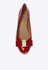 Salvatore Ferragamo Varina Leather Ballet Flats 01A181 VARINA 592125-ROSSO