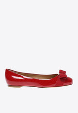 Salvatore Ferragamo Varina Leather Ballet Flats 01A181 VARINA 592125-ROSSO