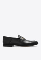 Salvatore Ferragamo Gin Leather Loafers 020990 GIN 758410-NERO