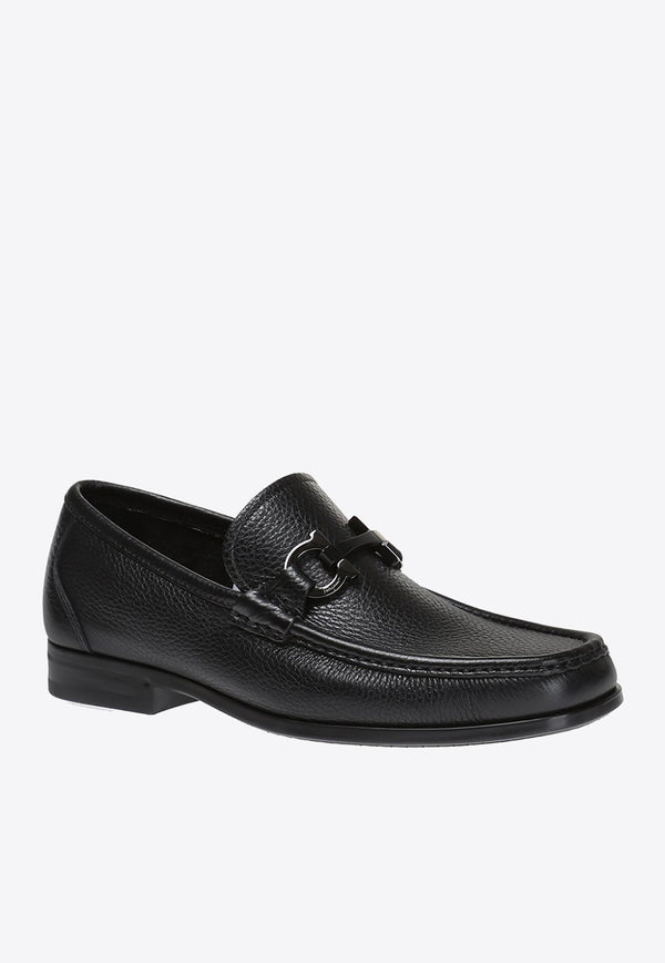 Salvatore Ferragamo Grandioso Grained Leather Loafers 029392 GRANDIOSO 642848-NERO