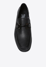 Salvatore Ferragamo Grandioso Grained Leather Loafers 029392 GRANDIOSO 642848-NERO