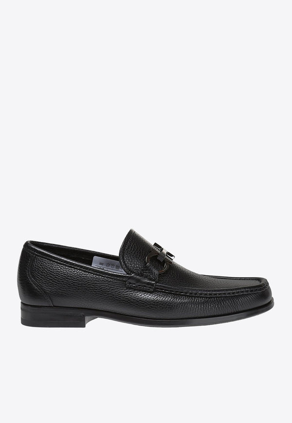 Salvatore Ferragamo Grandioso Grained Leather Loafers 029392 GRANDIOSO 642848-NERO