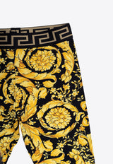 Versace Kids Girls Greca Waist Barocco Leggings Yellow 1000364 1A02445-5B000